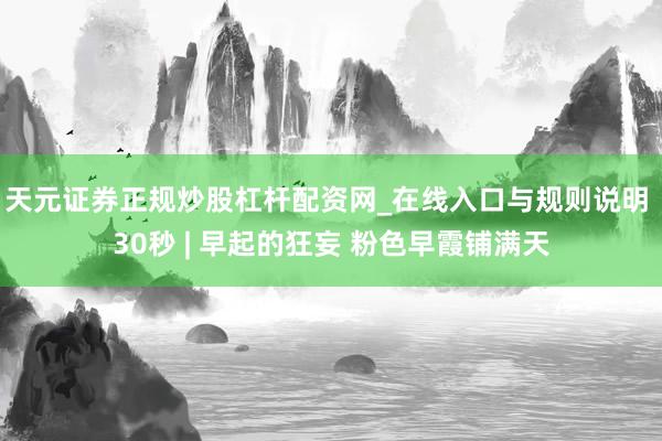 天元证券正规炒股杠杆配资网_在线入口与规则说明 30秒 | 早起的狂妄 粉色早霞铺满天