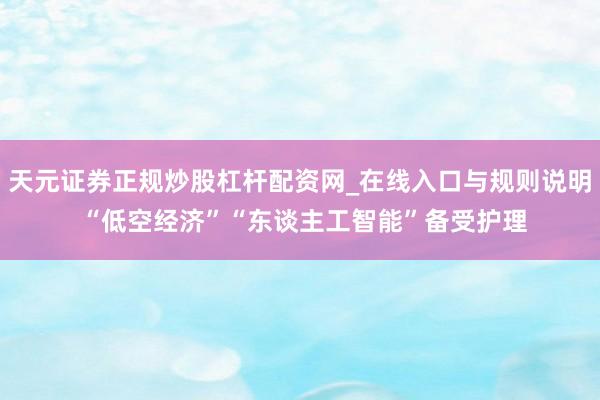 天元证券正规炒股杠杆配资网_在线入口与规则说明 “低空经济”“东谈主工智能”备受护理